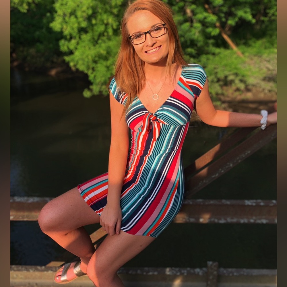 Striped mini dress